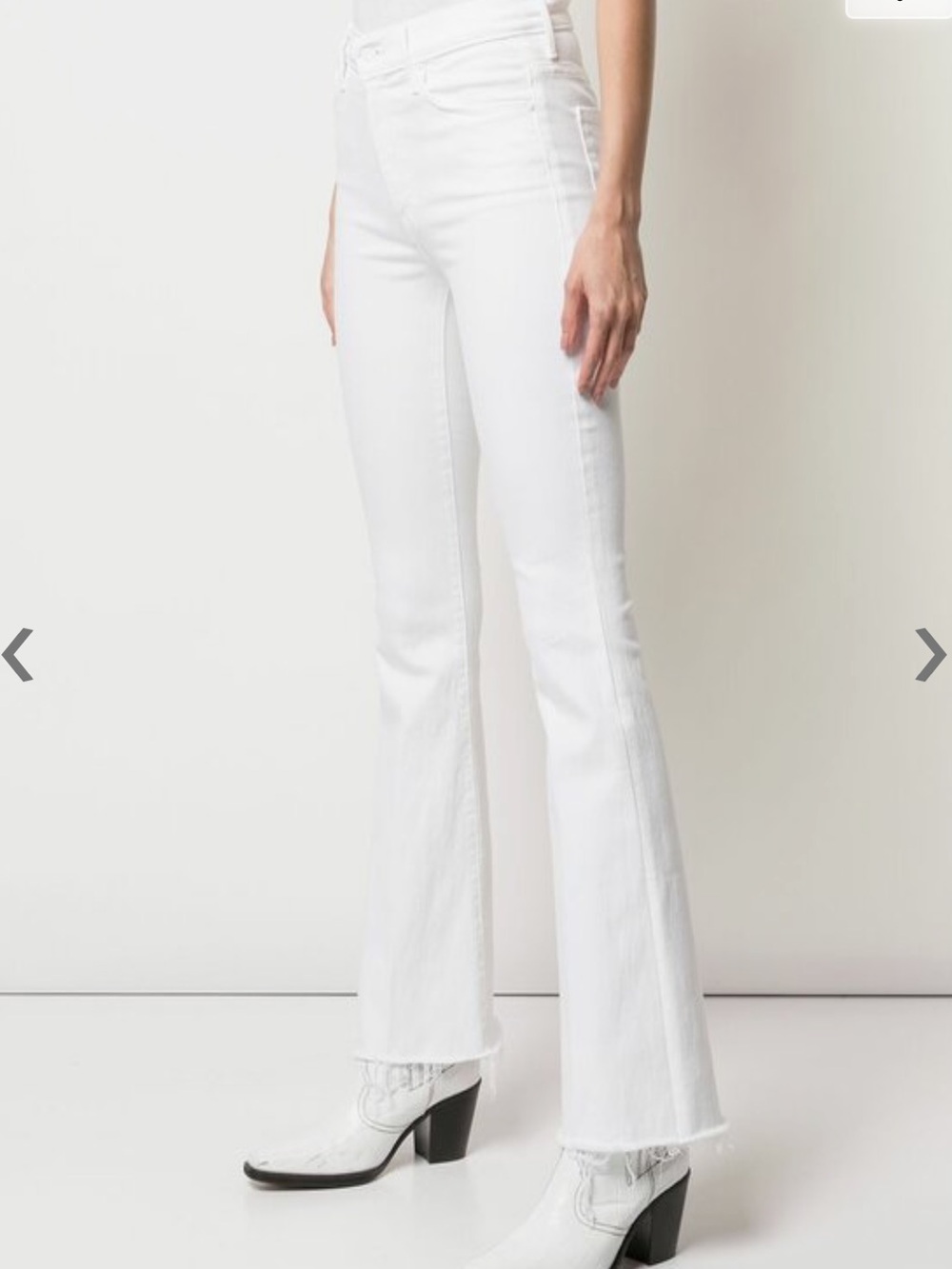 Mother the weekender fray in white